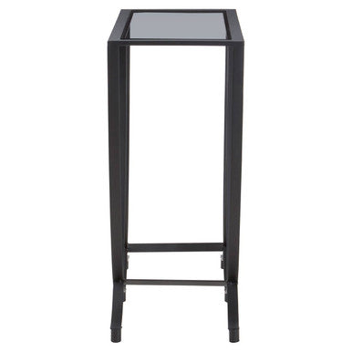 Trento Black Console Table With Grey Glass Top