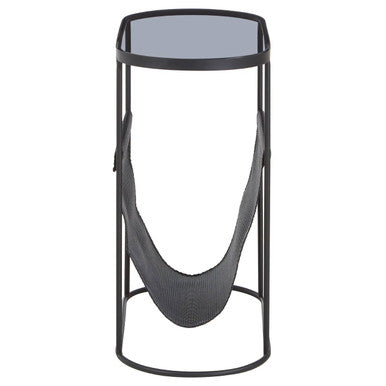 Trento Side Table With Grey Glass Top