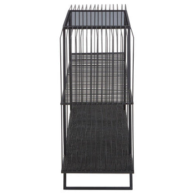 Trento Console Table With Grey Glass Top