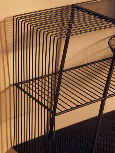 Trento Console Table With Grey Glass Top