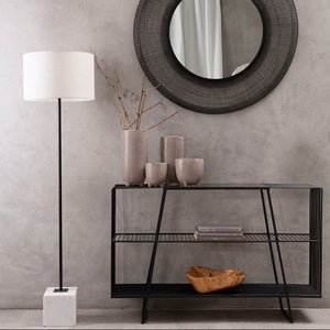 Trento Console Table With Grey Glass Top