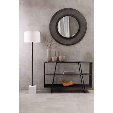 Trento Console Table With Grey Glass Top