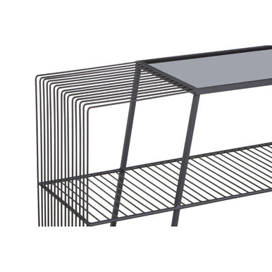 Trento Console Table With Grey Glass Top