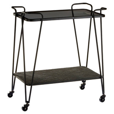 Trento Cart with Grey Glass Top