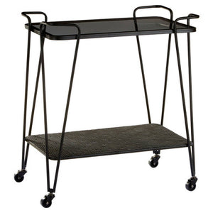 Trento Cart with Grey Glass Top
