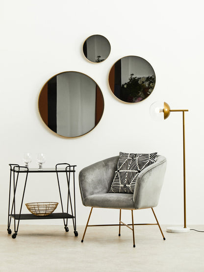 Trento Cart with Grey Glass Top