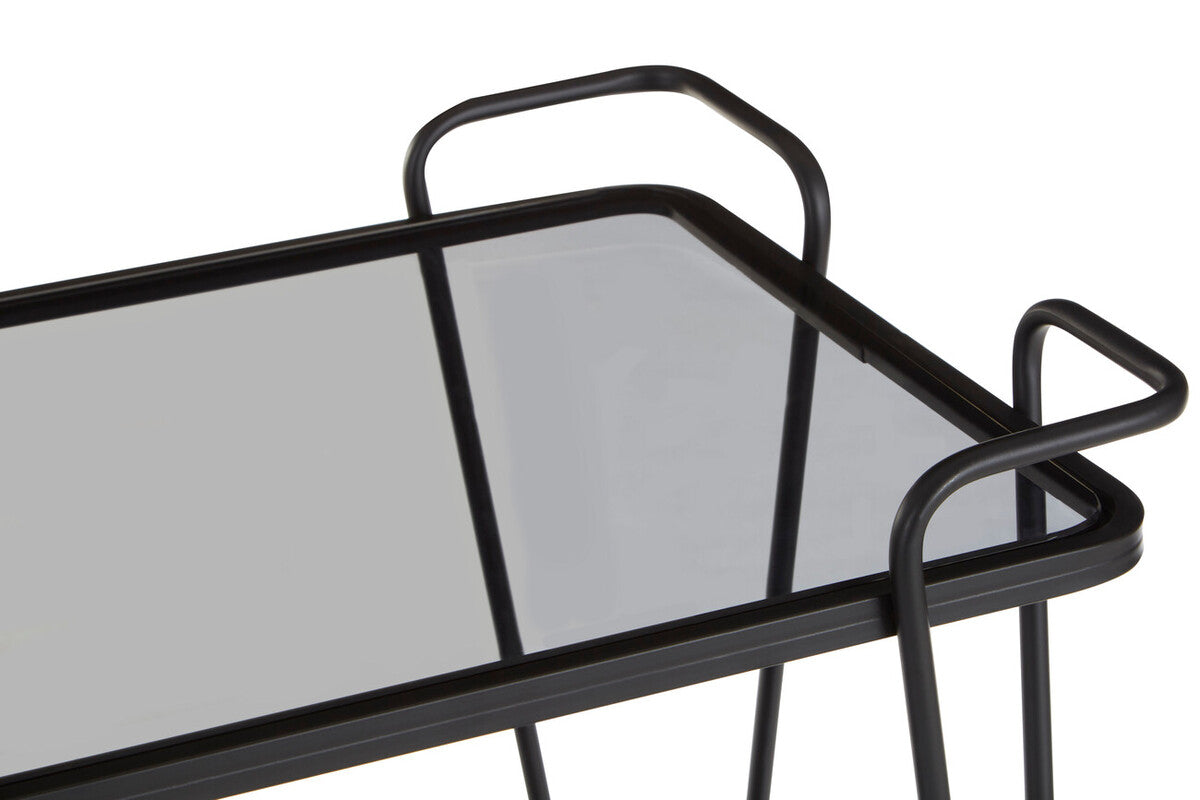 Trento Cart with Grey Glass Top