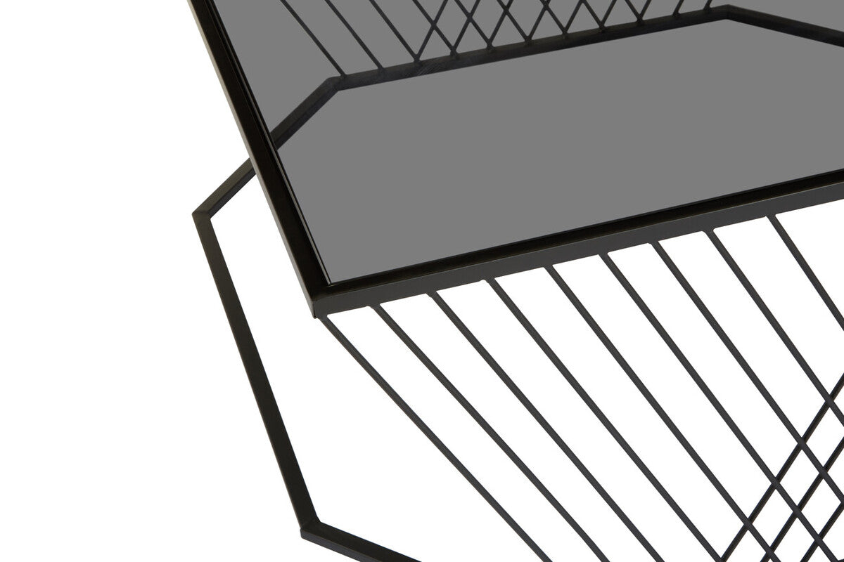 Trento Coffee Table With Grey Glass Top