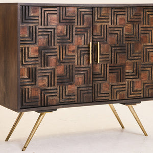 Surat Carved Mango Wood 2 Door Sideboard