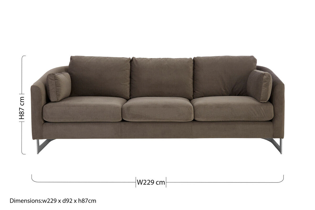Freda 3 Seat Grey Sofa