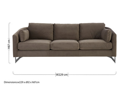 Freda 3 Seat Grey Sofa