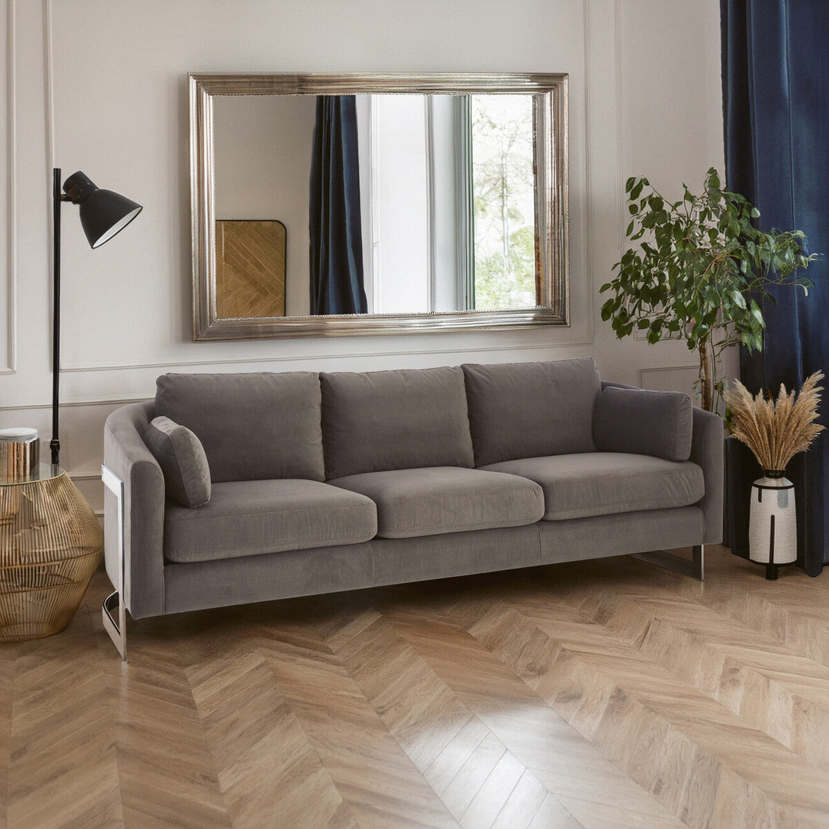 Freda 3 Seat Grey Sofa
