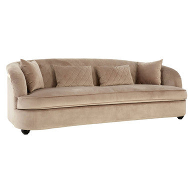 Fiji Three Seat Grey Cotton Velvet Sofa