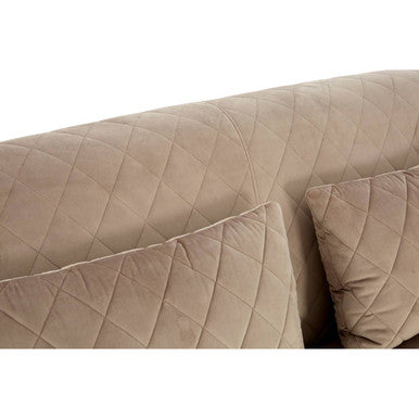 Fiji Three Seat Grey Cotton Velvet Sofa