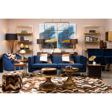 Horizon Gold Finish Cage Design Bookshelf