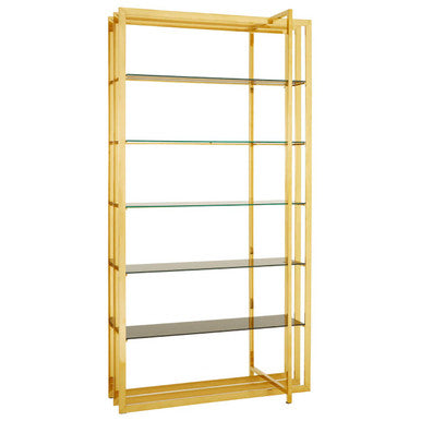 Horizon Rectangular Tempered Glass Five Tier Shelving Unit