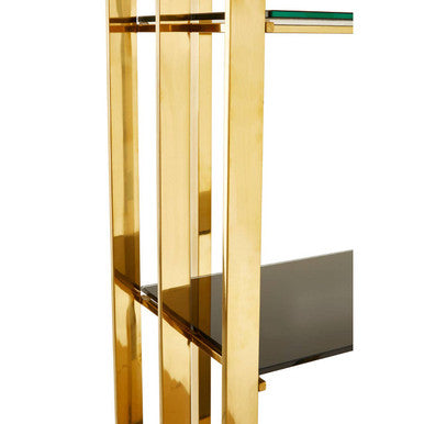 Horizon Rectangular Tempered Glass Five Tier Shelving Unit