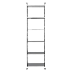 Horizon Black Glass and Silver Finish 6 Tier Shelf Unit