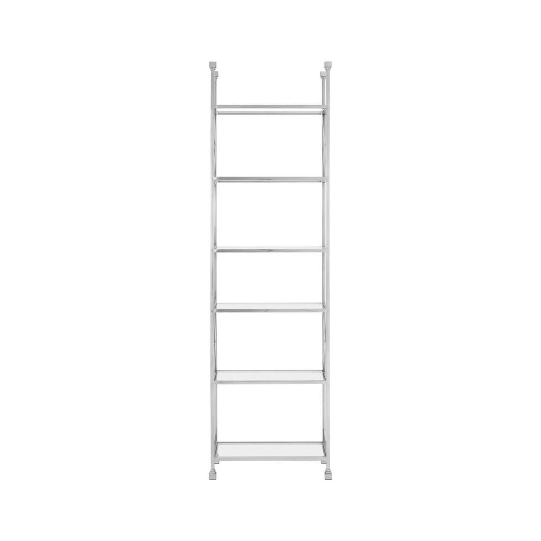 Horizon Cross Design 6 Tier Tempered Glass Shelving Unit
