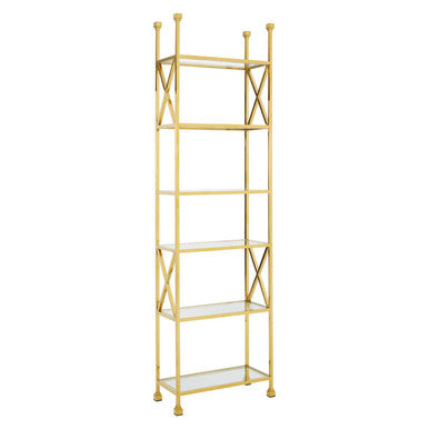 Horizon Gold Finish Cross Design Bookshelf