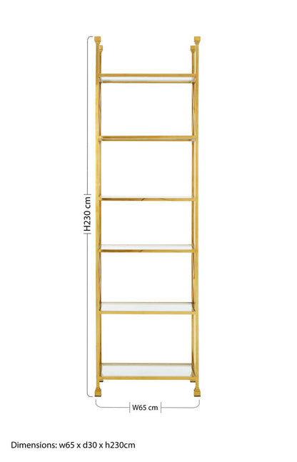 Horizon Gold Finish Cross Design Bookshelf