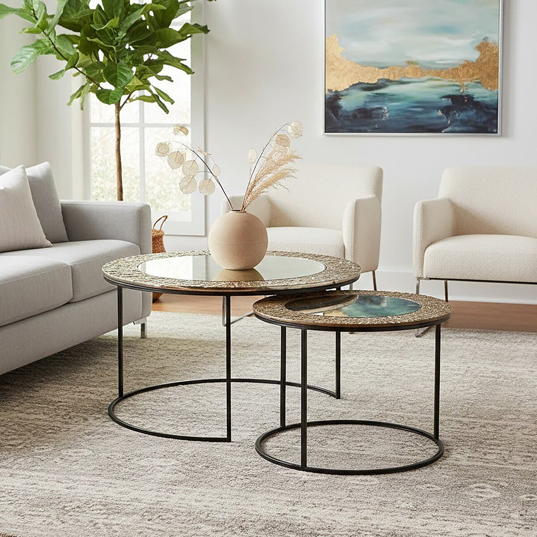 Akola Set Of 2 Nesting Coffee Tables - Image 3