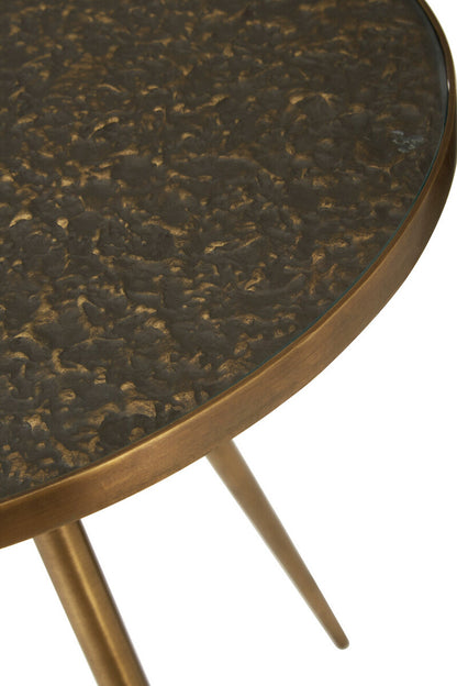 Akola Antique Gold Finish Side Table