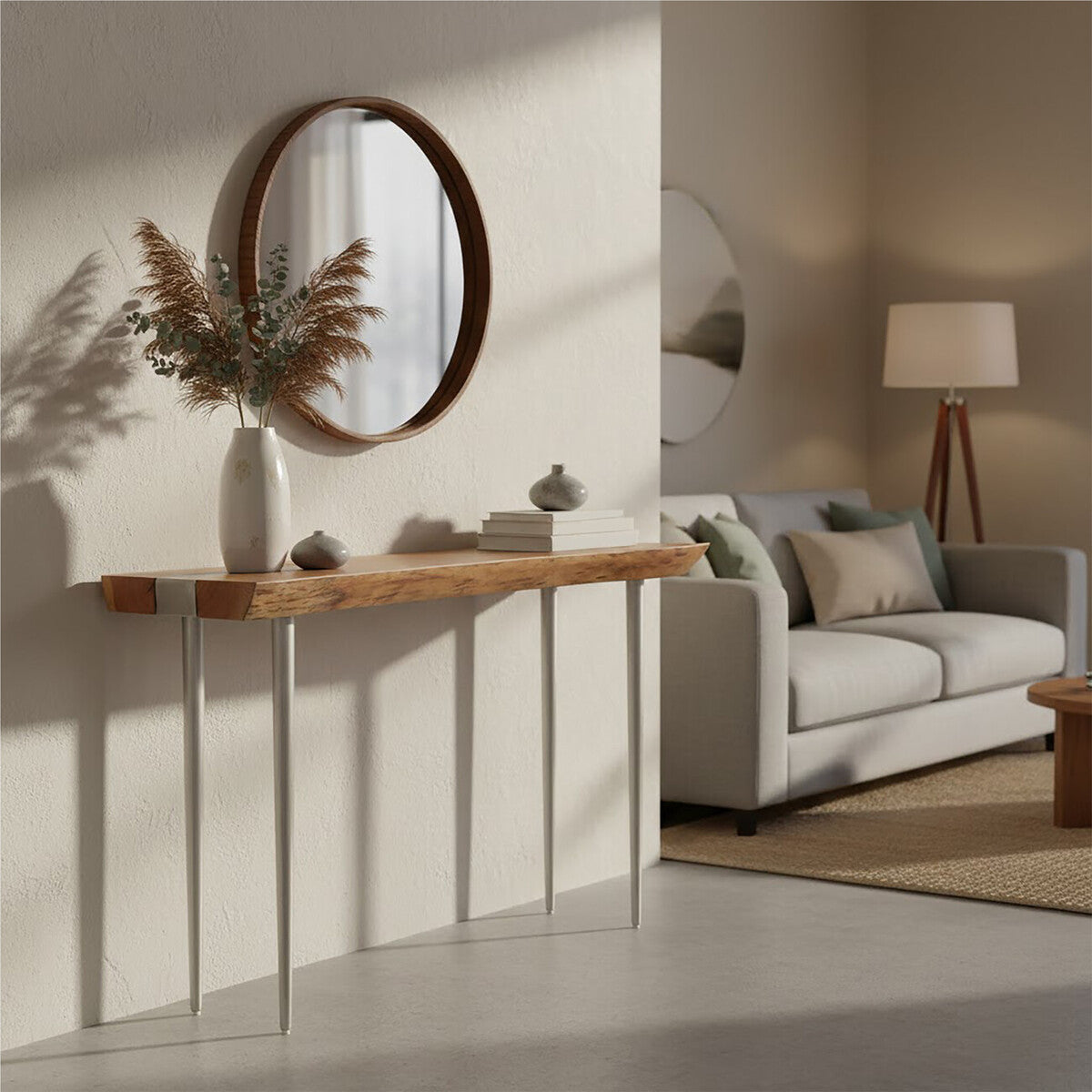 Almora Natural Acacia Wood Console Table