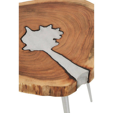Almora Acacia Wood Log Side Table