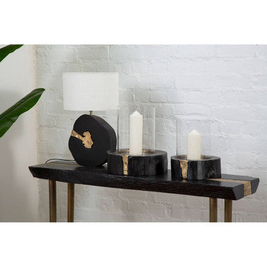Asamra Black Acacia Wood Console Table