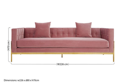 Rena 3 Seat Pink Sofa