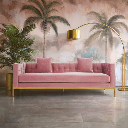 3 Seater Pink Sofa, Rena