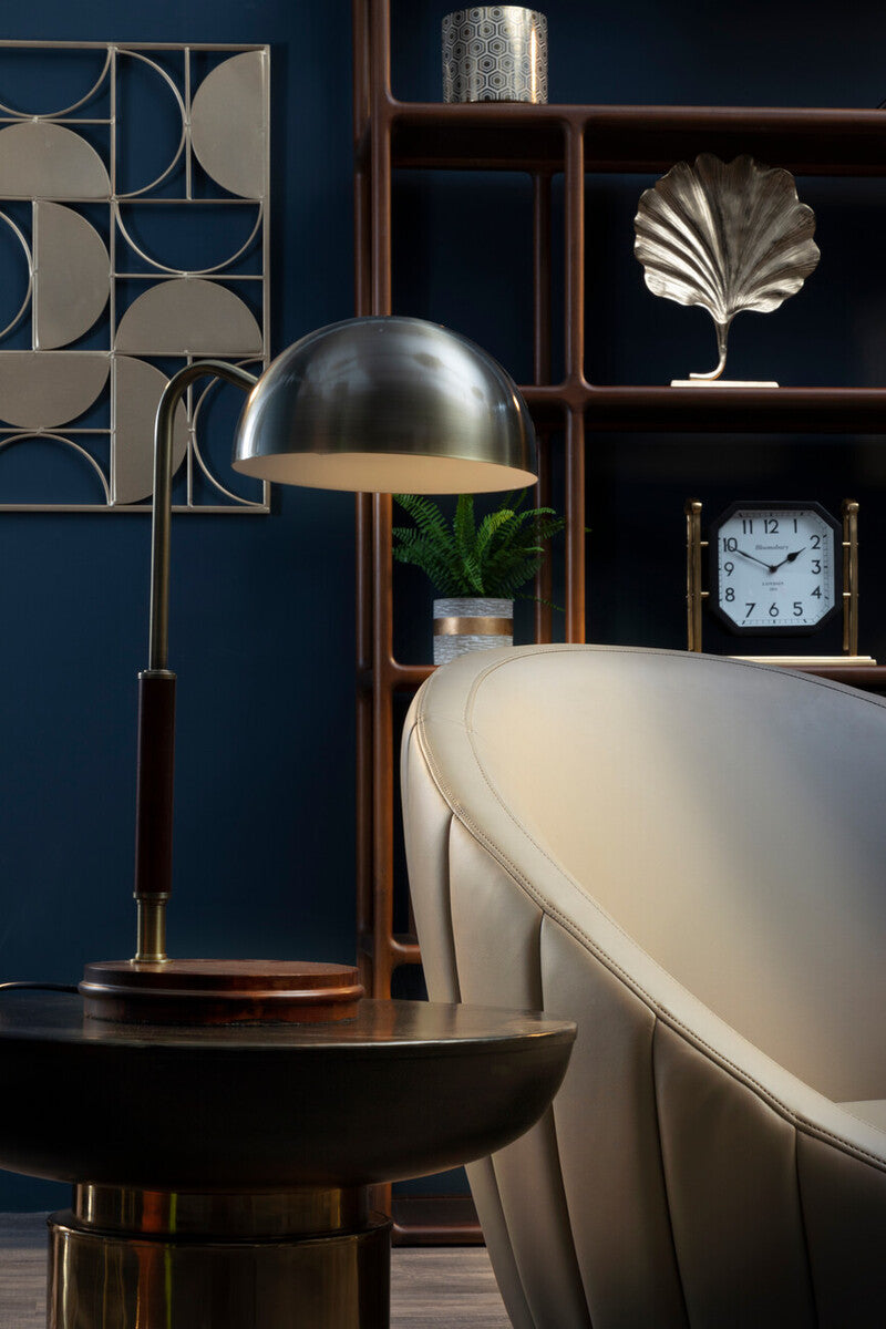 Kensington Townhouse Black and Gold Side Table with Column Base