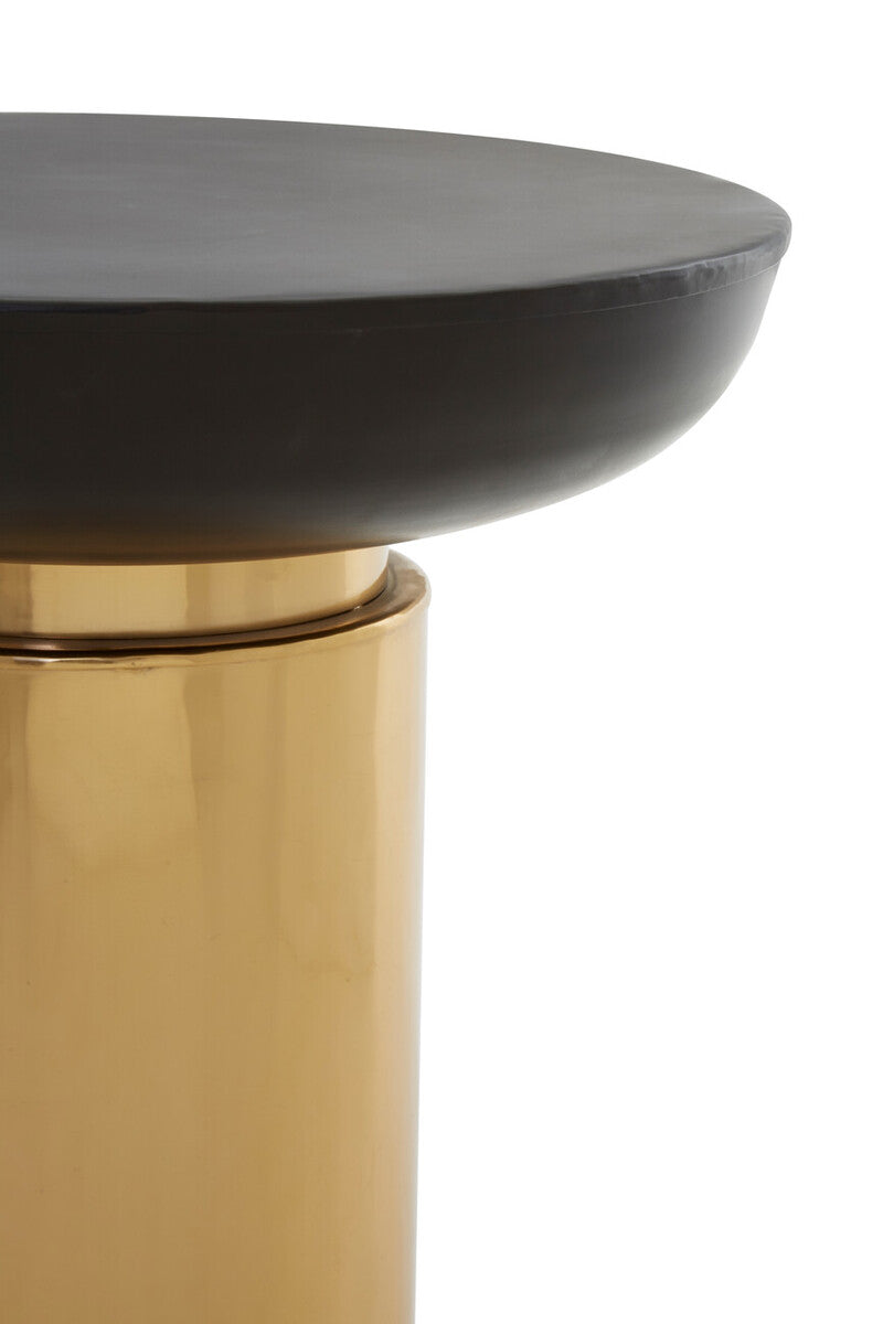 Kensington Townhouse Black and Gold Side Table with Column Base