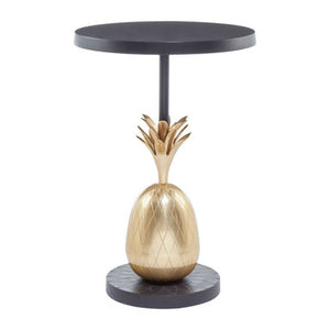Boho Antique Brass Finish Pineapple Side Table