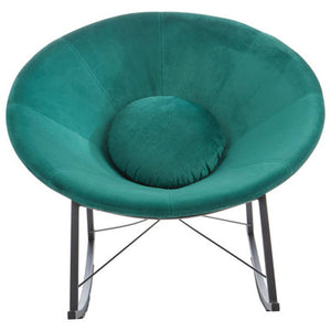 Arto Green Velvet Conic Rocking Chair