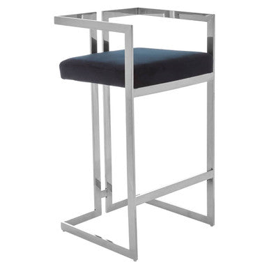 Azalea Bar Stool With Silver Frame