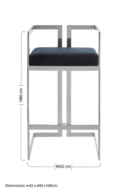 Azalea Bar Stool With Silver Frame