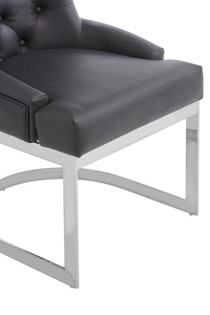 Azalea Black Faux Leather Dining Chair