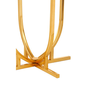 Templar White Marble and Gold Round Side Table - Image 5