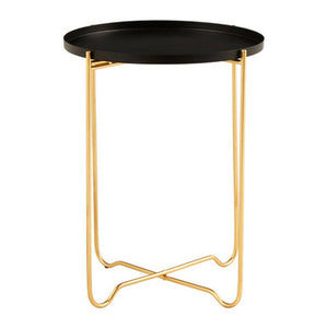 Templar Black and Gold Finish Tray Top Side Table