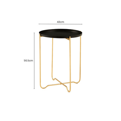 Templar Black Finish Round Top Side Table