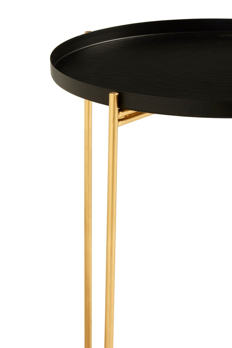 Templar Black Finish Round Top Side Table