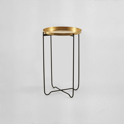 Templar Gold Finish Round Top Side Table