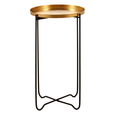 Templar Gold Finish Round Top Side Table