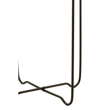 Gold Finish Round Top Side Table with Black Slim Metallic Frame and Intersecting Sledge Base, Templar