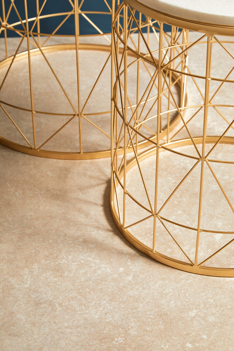 Avantis Set Of 2 Marble Top Round Side Tables