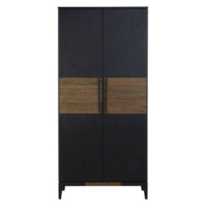 Salvar Black and Natural Oak Wood Tall Cabinet