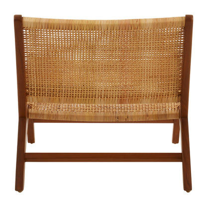 Lovina Teak Wood And Natural Rattan Lounge Chair