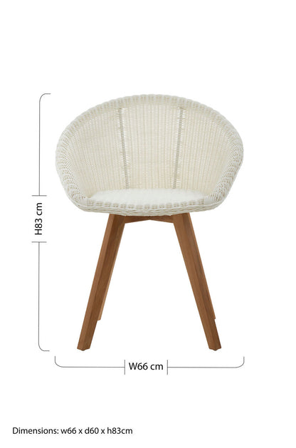 Lovina White Rattan Effect Dining Chair